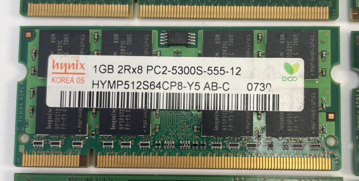 Assorted Hynix Samsung + RAM 15GB total Lot of 8 Units