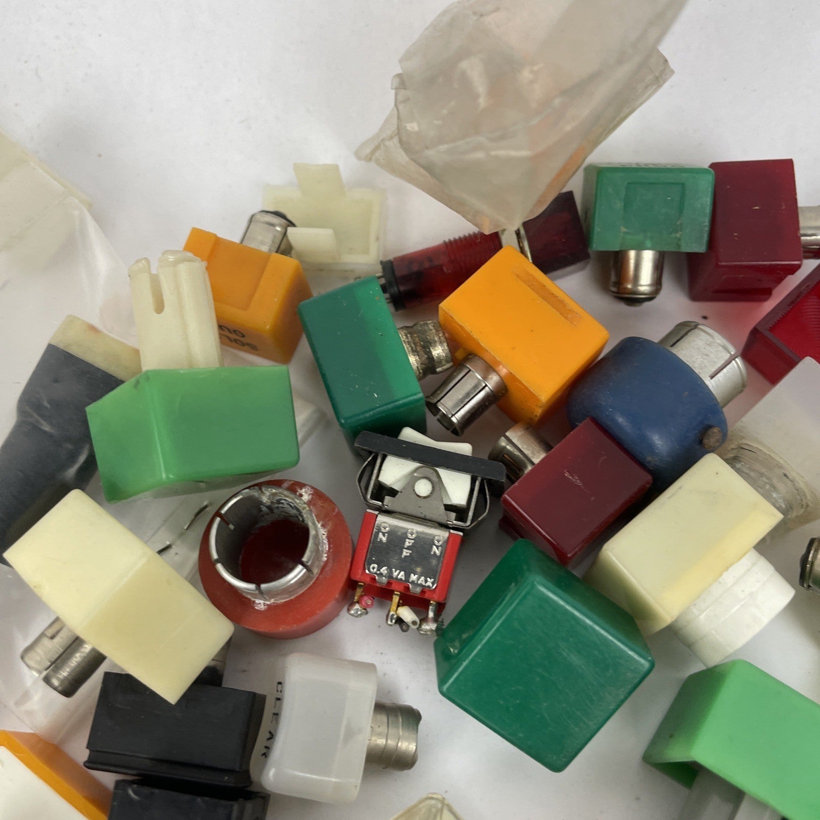Huge Lot Of Square Push button Panel Lights Red Green Yellow Assorted shaft(s)
