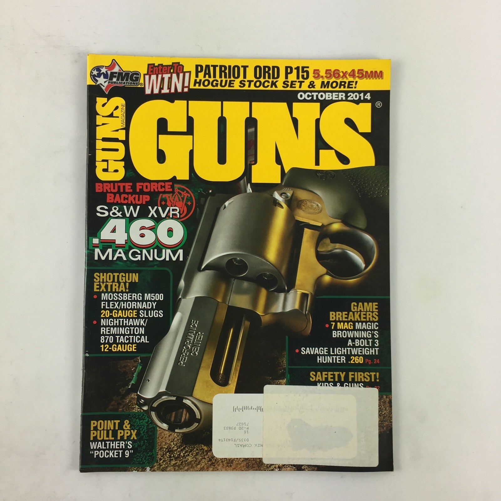 October 2014 Guns Magazine Brute Force Backup S&W XVR .460 Magnum Hunter .260