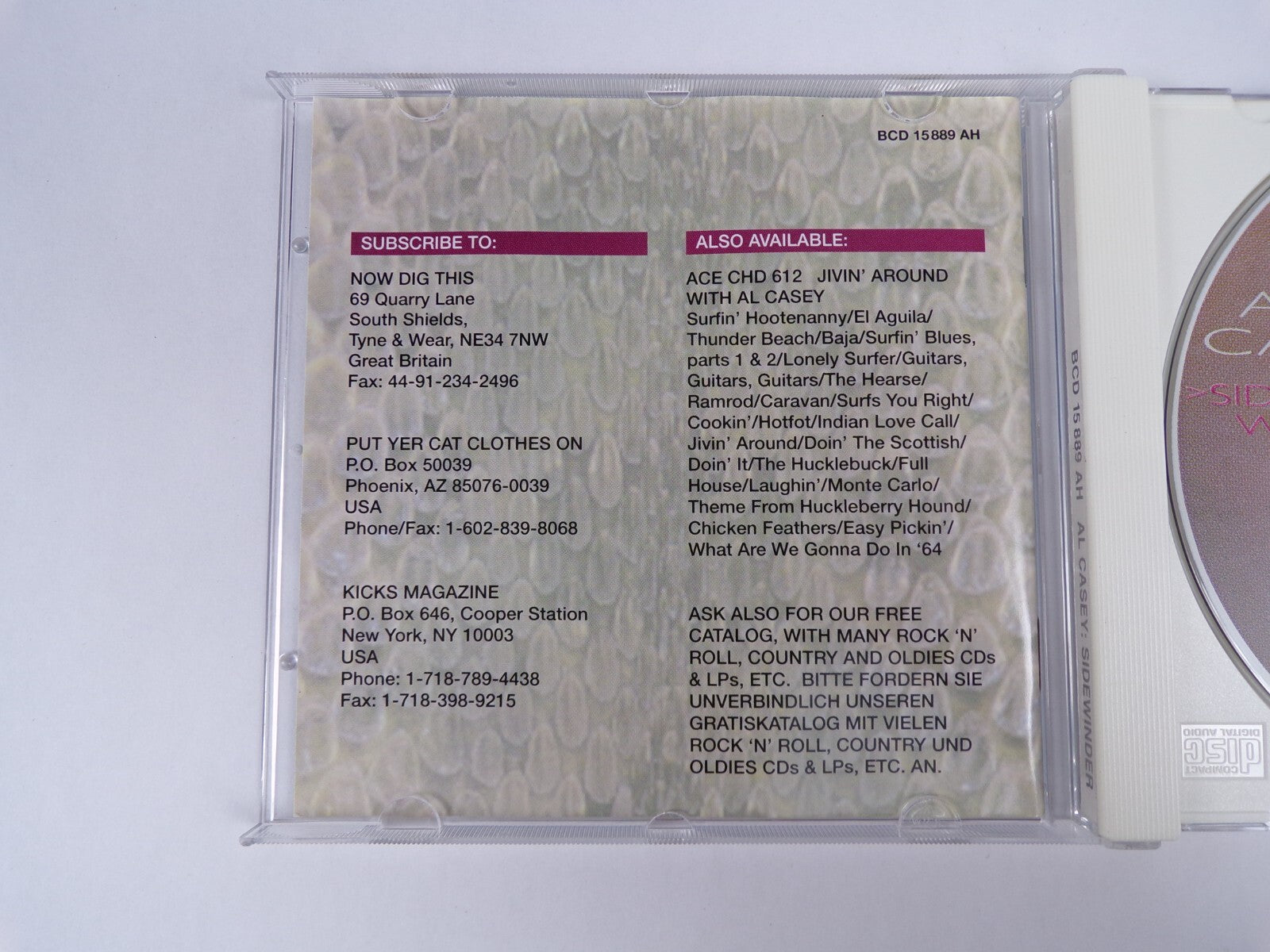 Al Casey Side Winder David Grisman Glen Campbell Jody Reynolds CD #13
