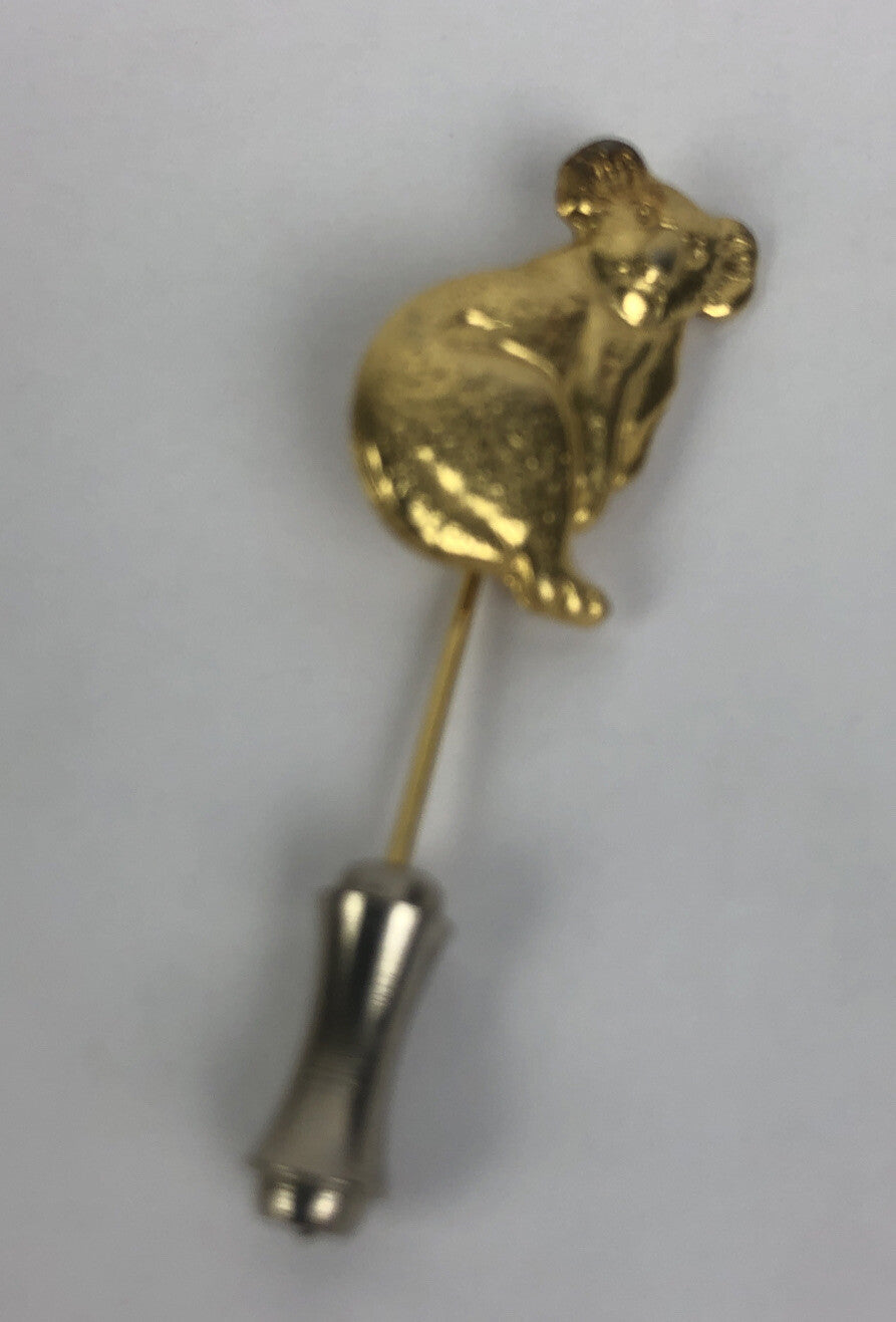 KANGAROO souvenir Koala STICKPIN Goldtone Lapel Pin Style LOT of 2 - LOOK