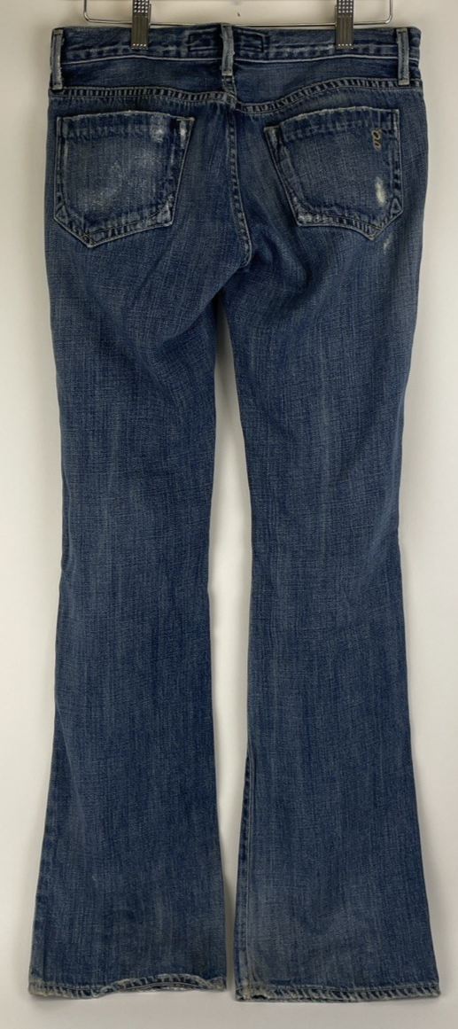 Goldsign Pants Women Sz 26 Blue Denim Jeans Flared Light Wash Low Rise Y2K
