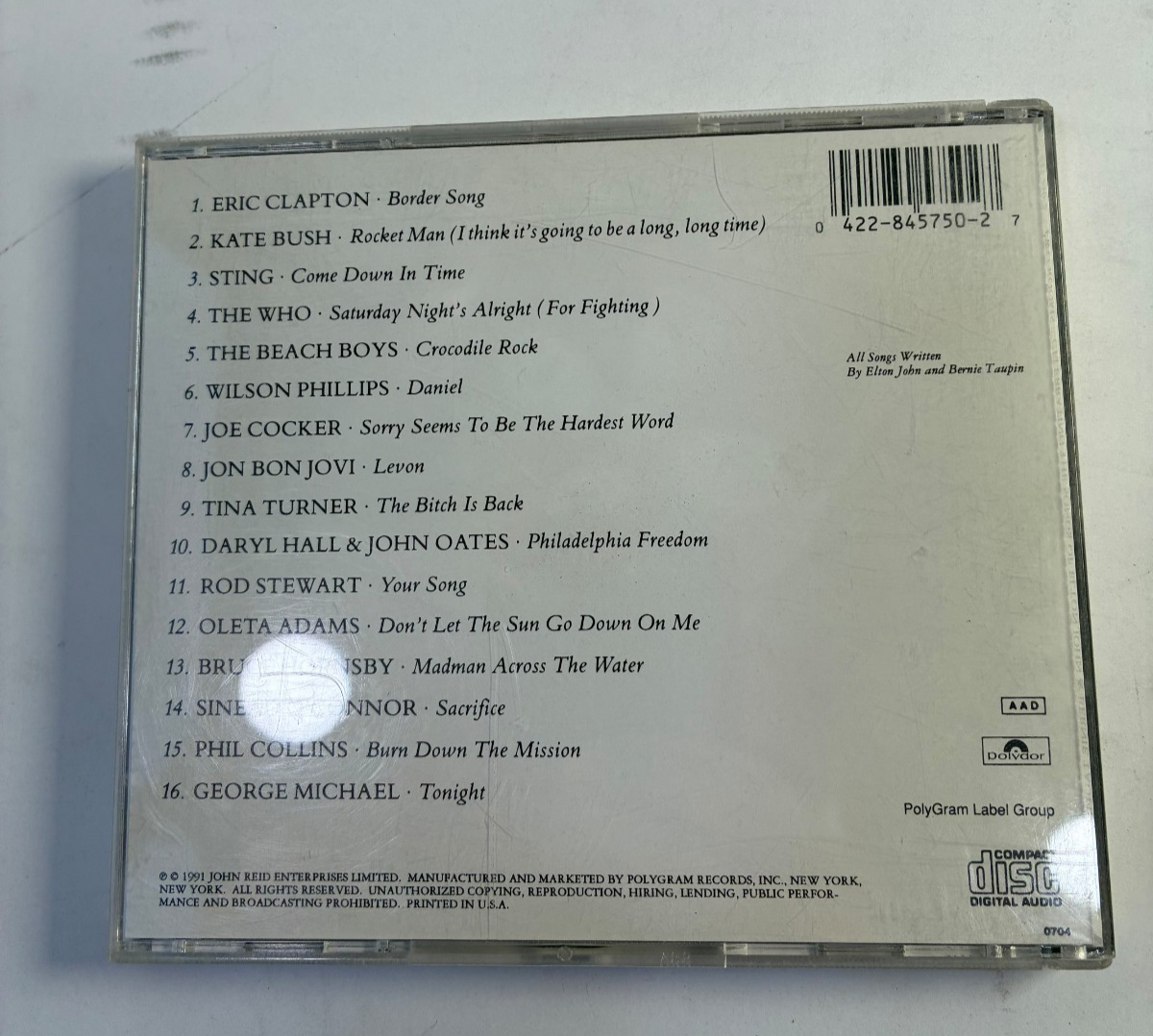 Two Rooms Songs Elton John Bernie Taupin Various Artists Polydor CD 1991