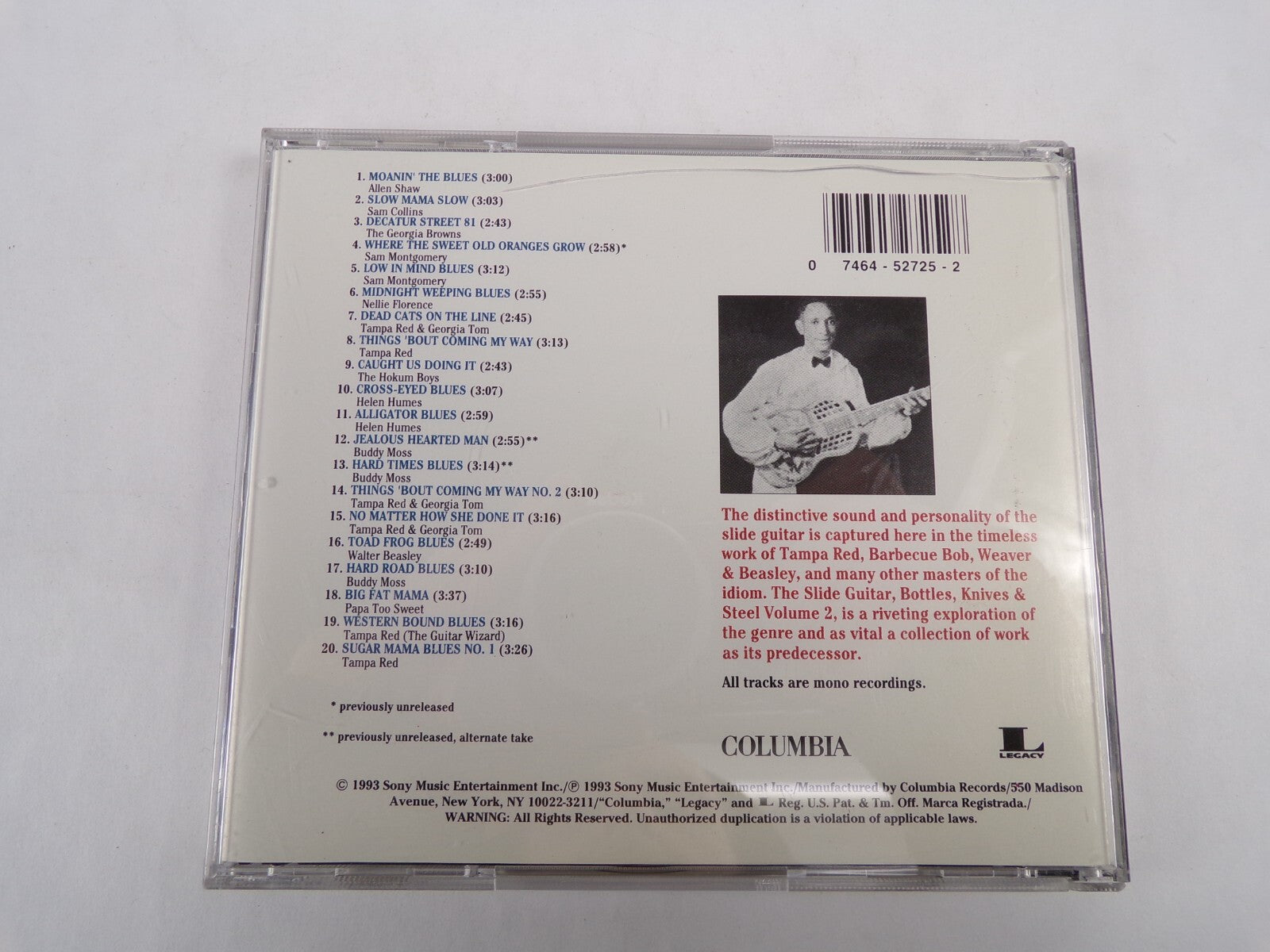 The Slide Guitar Bottles Knives Steel Moanin The Blues Slow Mama Slow CD#55