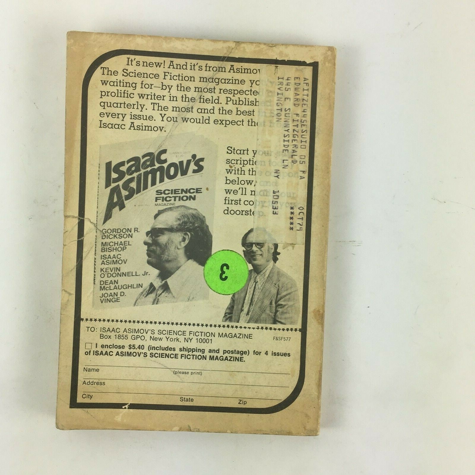 May Fantasy & Science Fiction Magazine The Big Fans by Keith Robert Malzberg