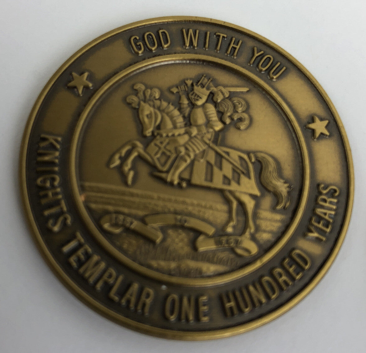 York Rite Freemasonry 100 years Riverside California coin medal set of 2 Masonic commemorative collectible
