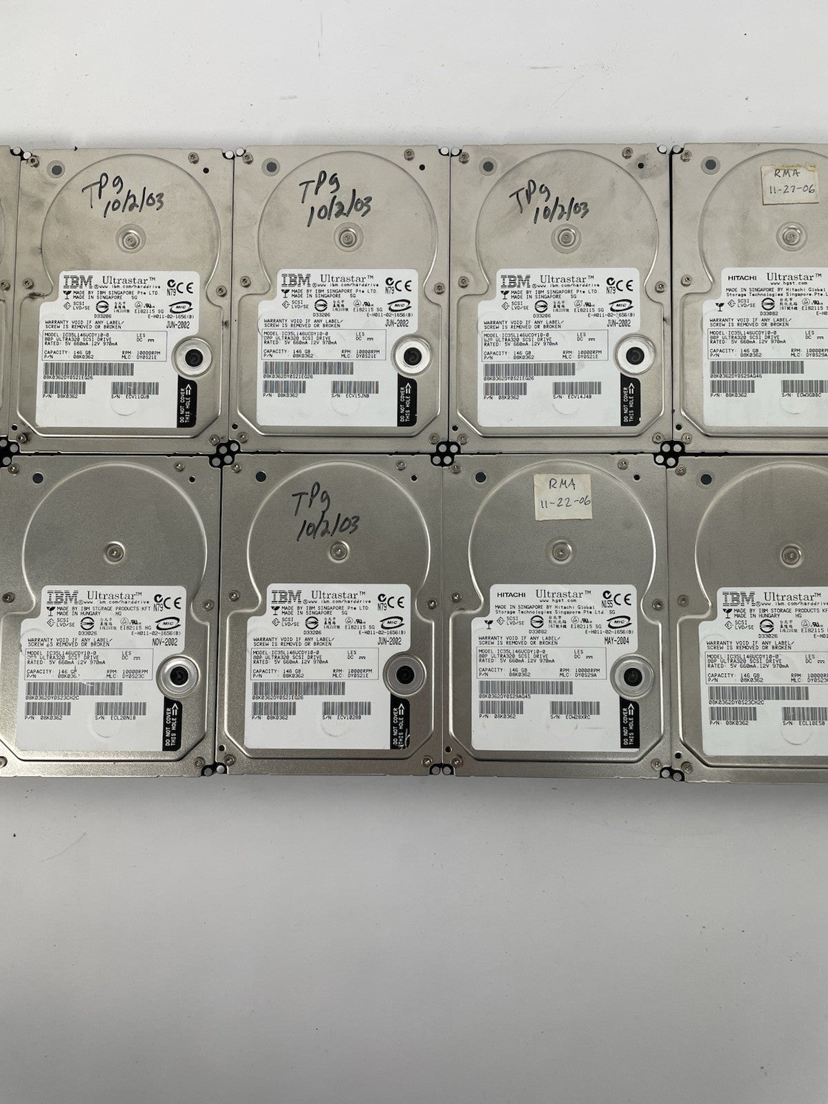 Lot of 12 Hitachi IBM Ultrastar 146GB Desktop HDD 3.5" SATA 10000 RPM 16MB Cache