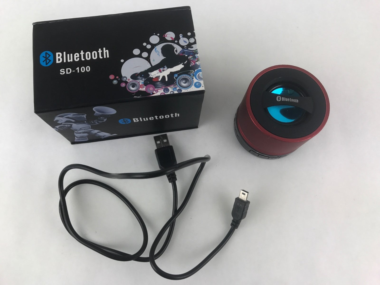 SD-100 Bluetooth v2.1 Stereo Speaker w/ Microphone / Mini USB BRIGHT RED