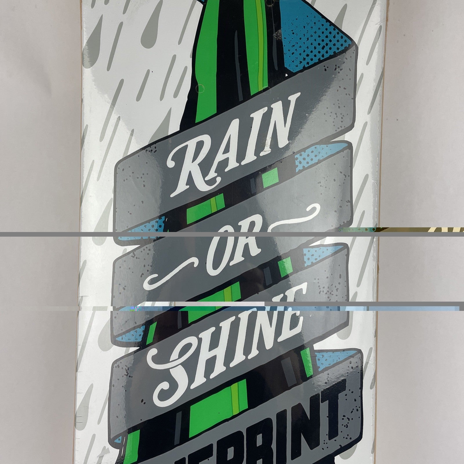 Blueprint Skateboards White Rain or Shine Umbrella Skateboard Deck 7.6" x 31"