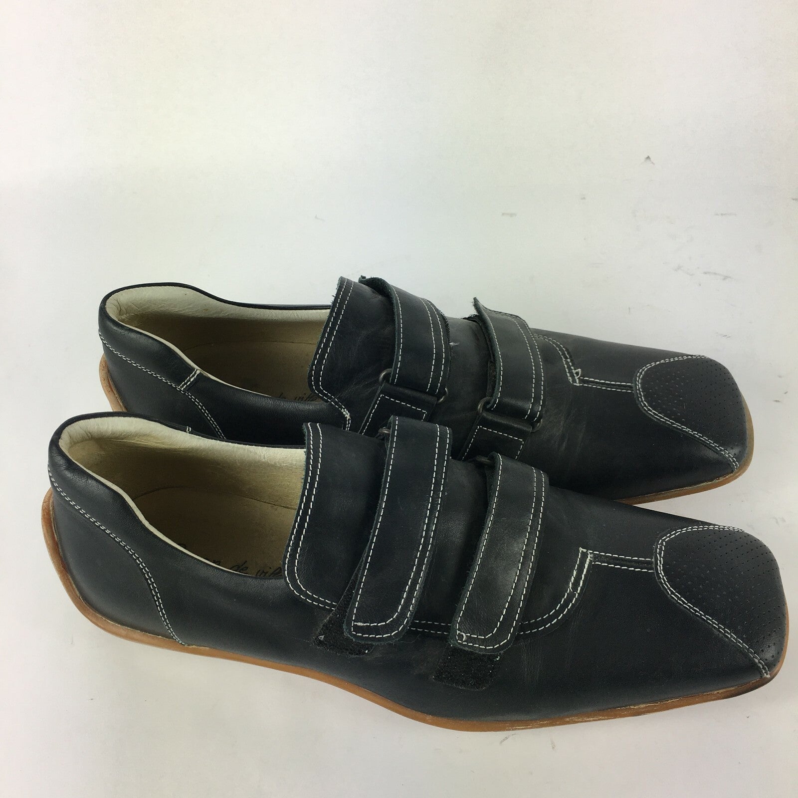 Genuine Bryan de ville Stylish Slip-Ons Style Navy Blue Shoes for Men Size 44