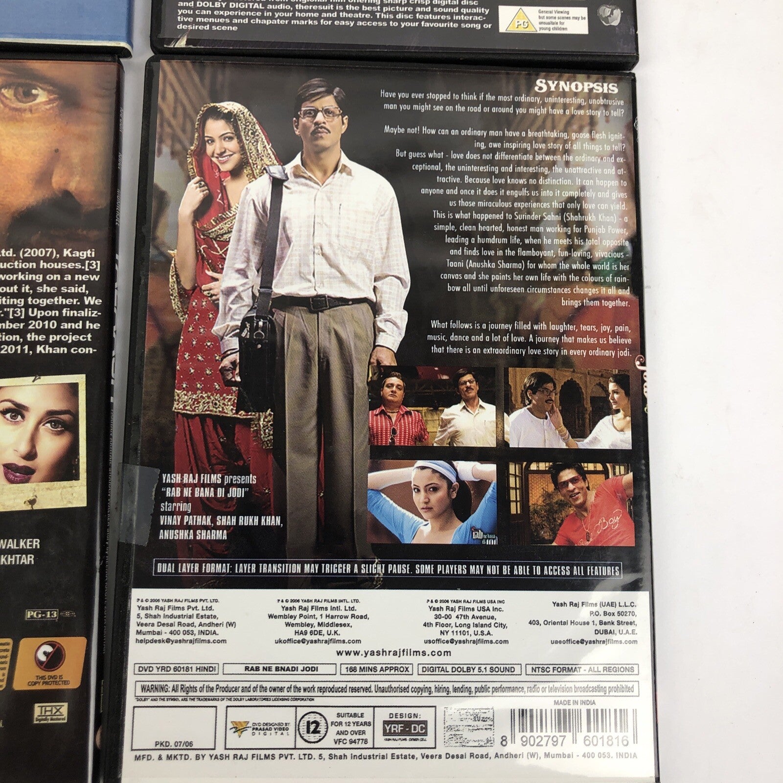 6 x Bollywood DVD Lot TALAASH INKAAR opna asmaan My Name is Khan RAB NE BANA DI+