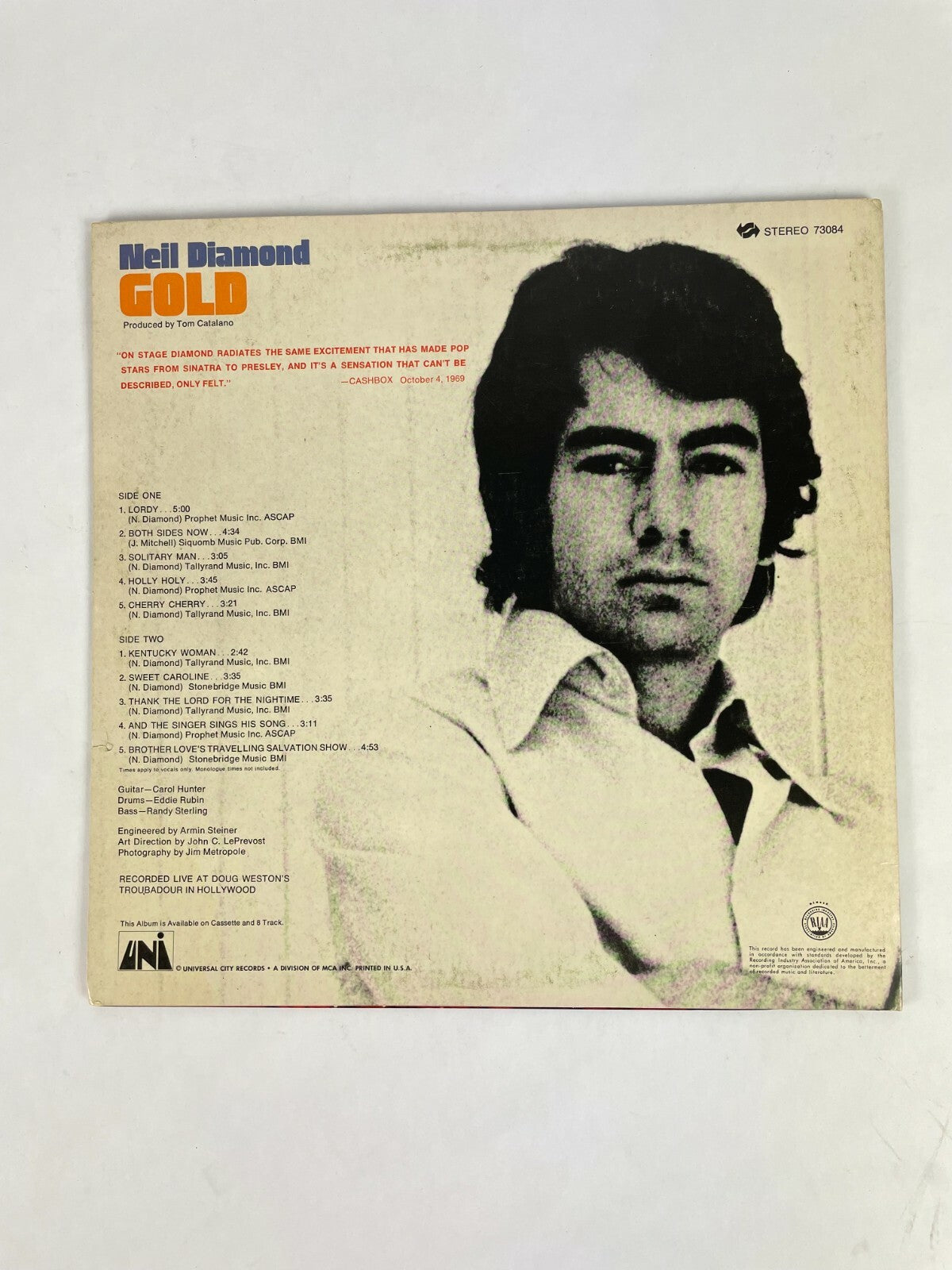 Neil Diamond Gold Vinyl Record