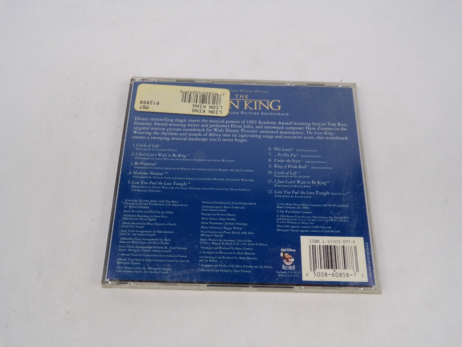 Lion King Circle Of Life I Just Cant Wait To Be King Be Prepared Circle CD#63