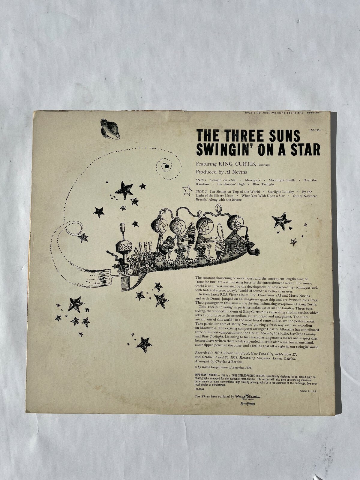 The Three Suns Swingin On a Star Vinyl Record Q10