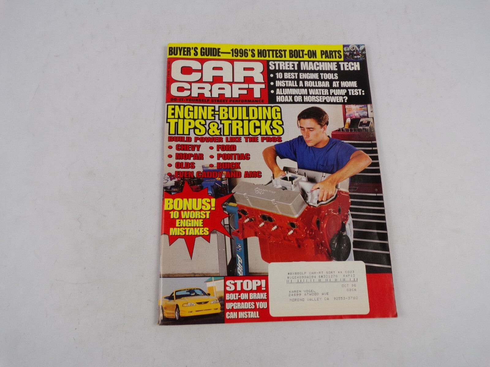 February 1996 Car Craft Engine-Building Tips&Tricks Buyer's Guide-1996's Hottest