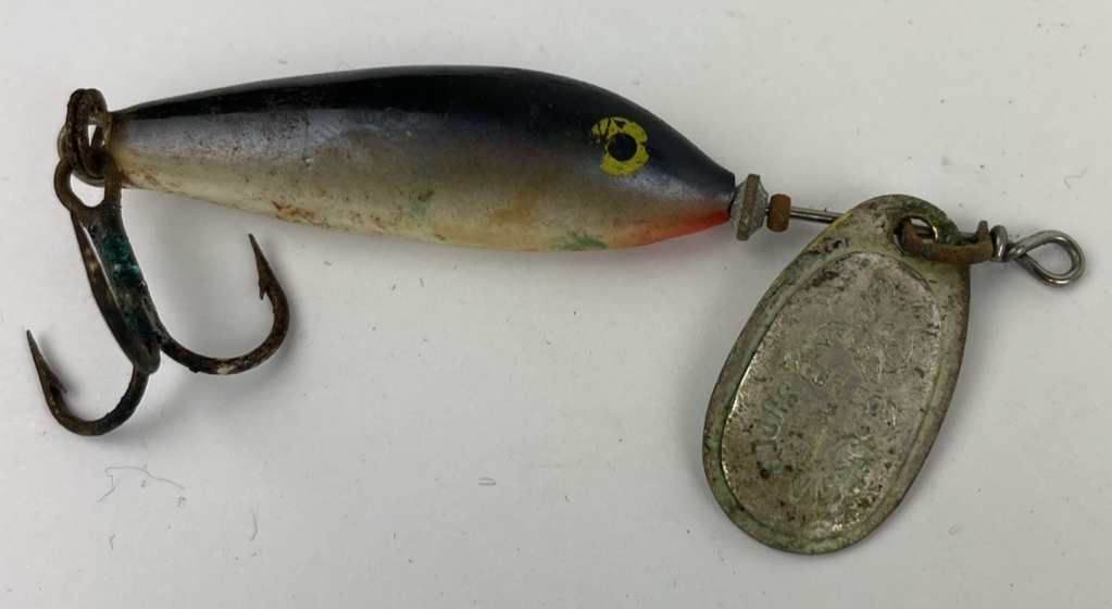 2 x Vintage Thomas Spinning lures and 1 x Blue Fox Super Vibrax Minnow Fishing