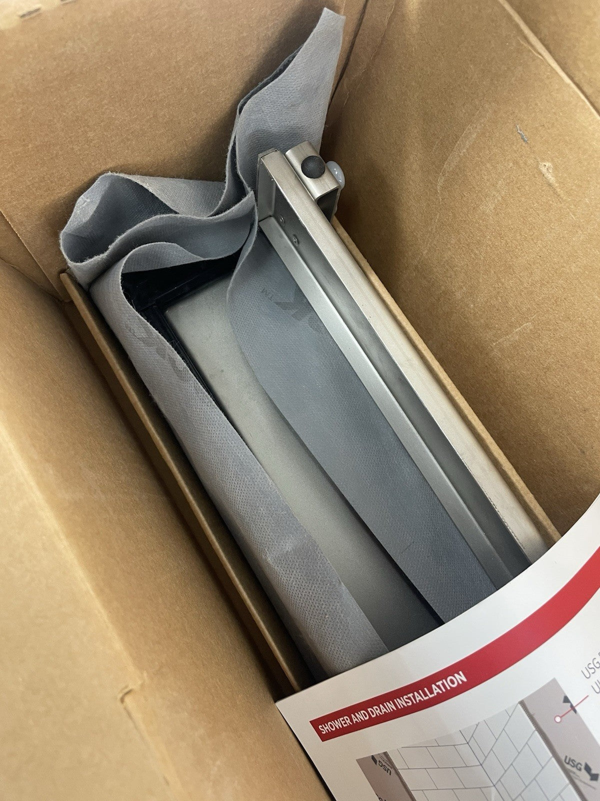 USG DUROCK Brand Infinity Drain Tile Insert Linear Drain 30" Polished Stainless