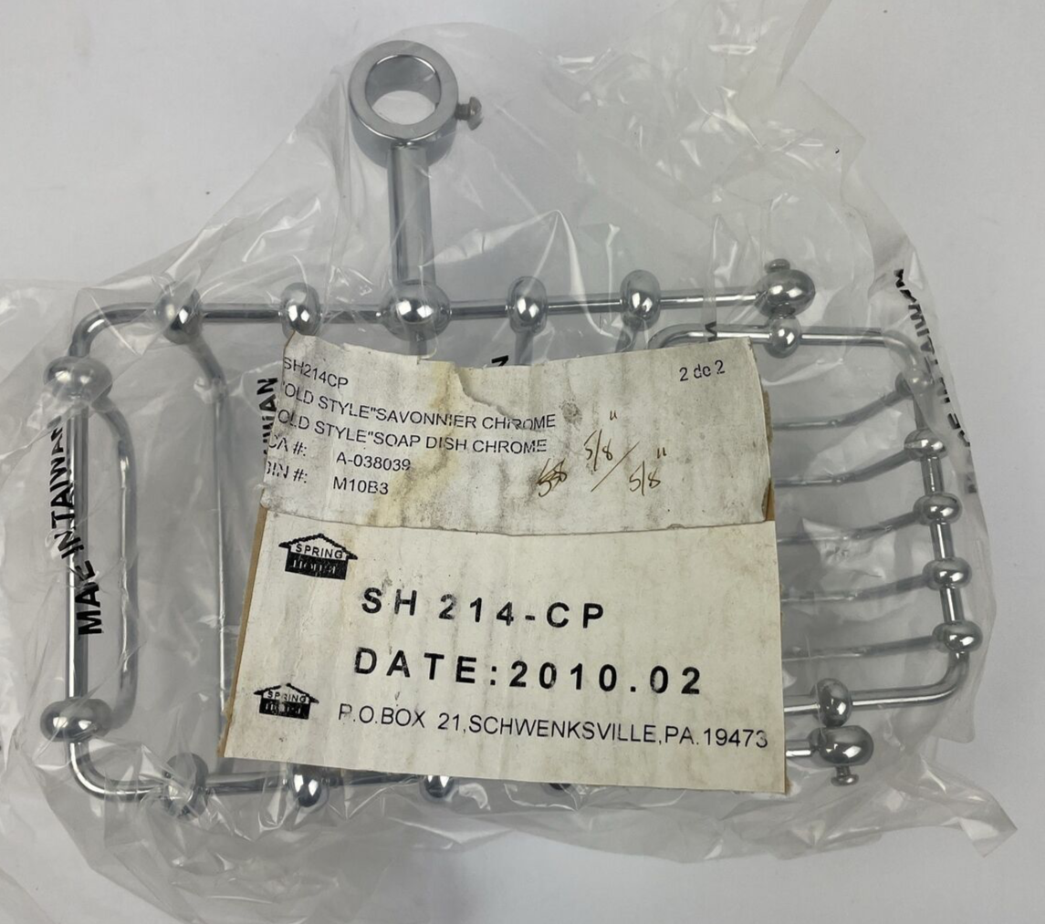 SH 214-CP 7-Inch Riser Mount 5/8" Soap Basket for Clawfoot Tubs Polished Chrome