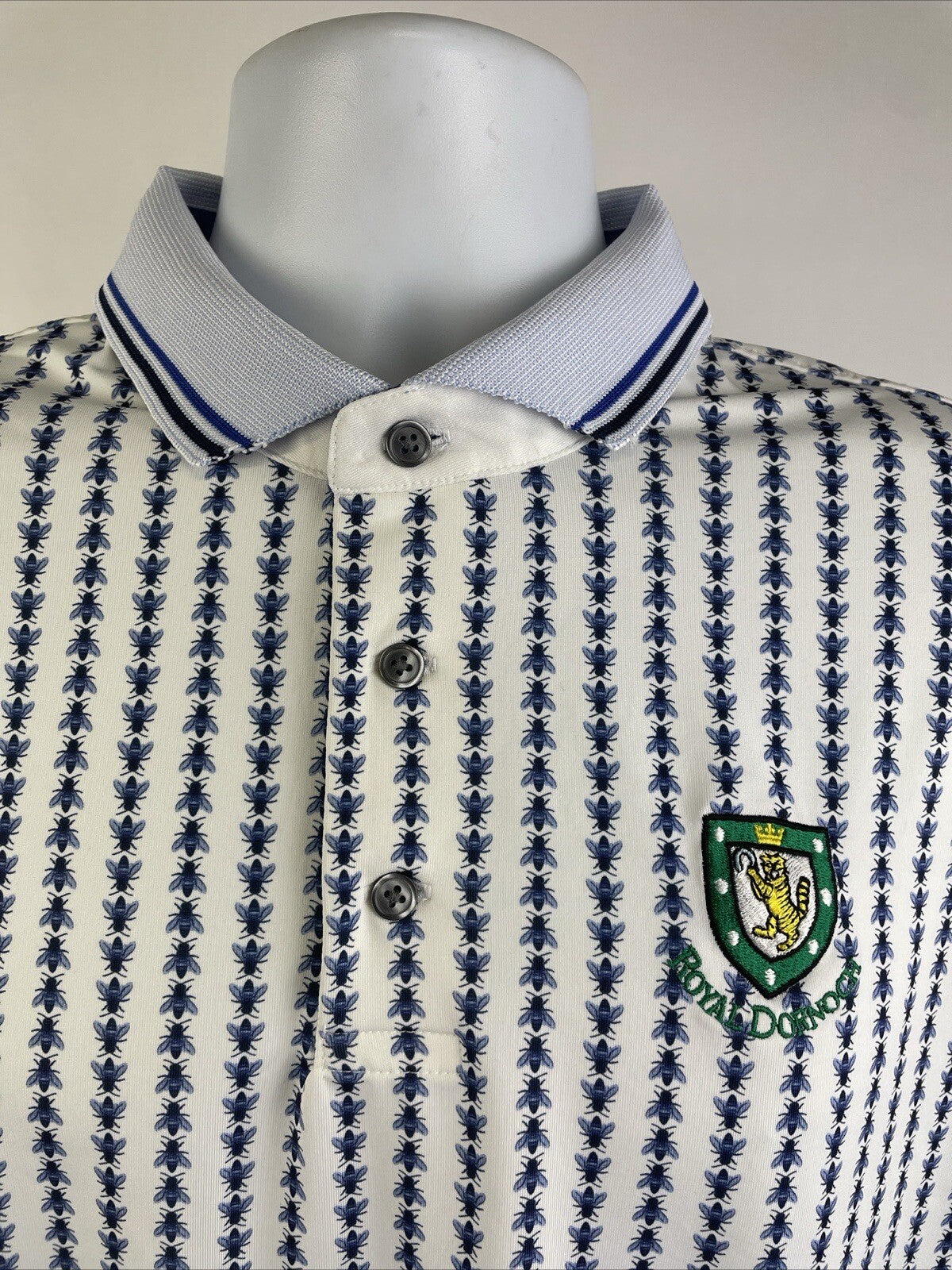 Greyson Men's Large Phoenix & Bees Soft Golf Polo Shirt Royal Dornoch Scotland