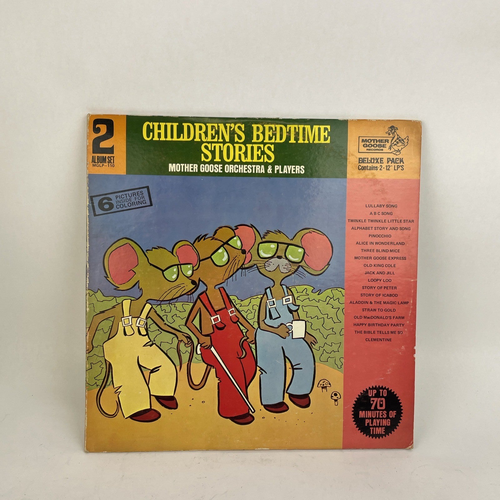 Children's Bedtime Stories Mother Goose Orchestra Players 2 LP Set Record Album