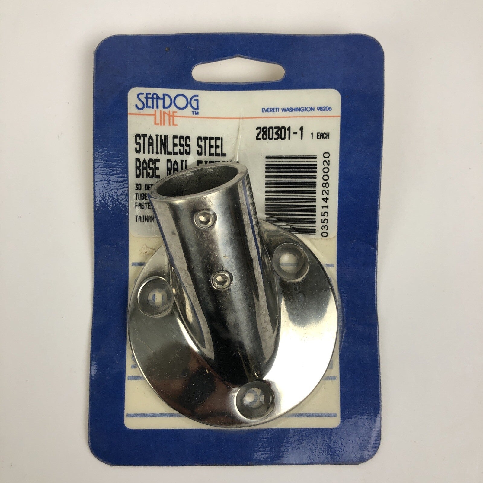 SEADOG Sea-Dog Line Marine 280301-1 1in-30deg Ss Round Base Rail Fitting - NEW