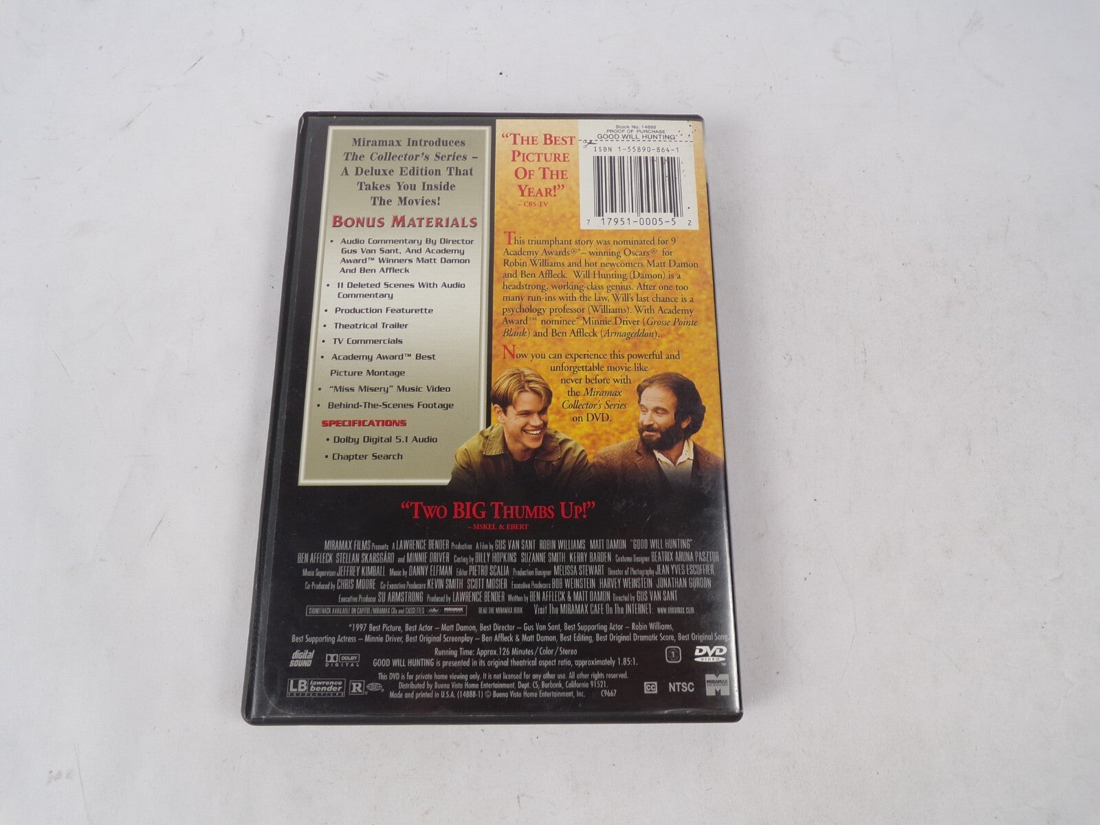 Academy Award Winner Good Will Hunting Collector's Series Widescreen DVD Movies