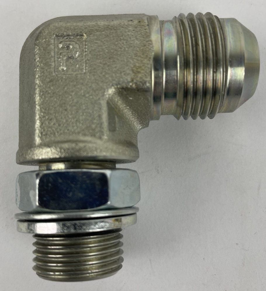 OEM Parker 8M16C8OMXS Triple-Lok 90° Elbow; 1/2" 37° Flare Tubing x Male M16x1.5