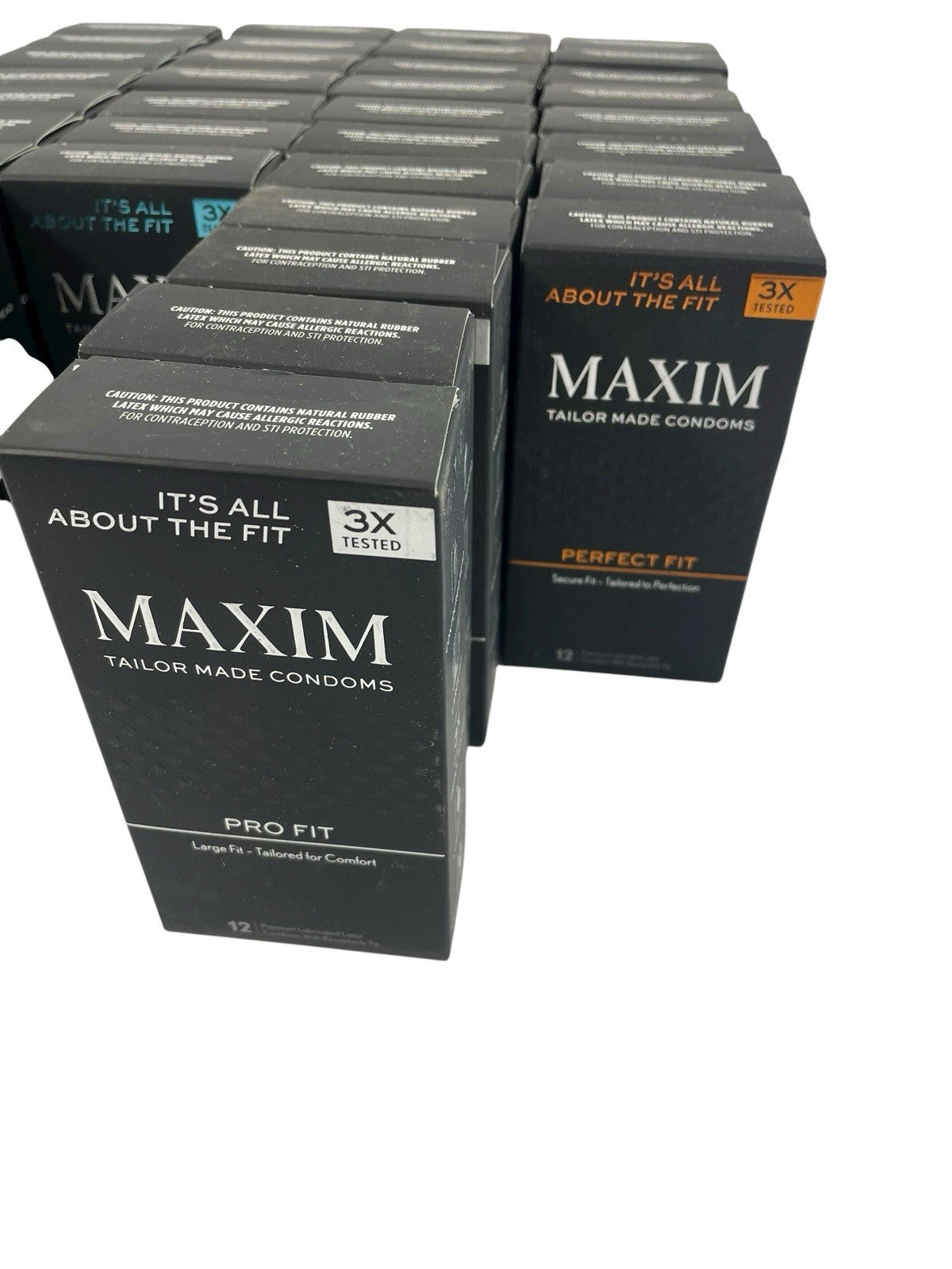 Lot of 561 MAXIM Lubricated Latex Condoms PRO FIT XL ULTRA 3-12C. Boxes EXP 5-26