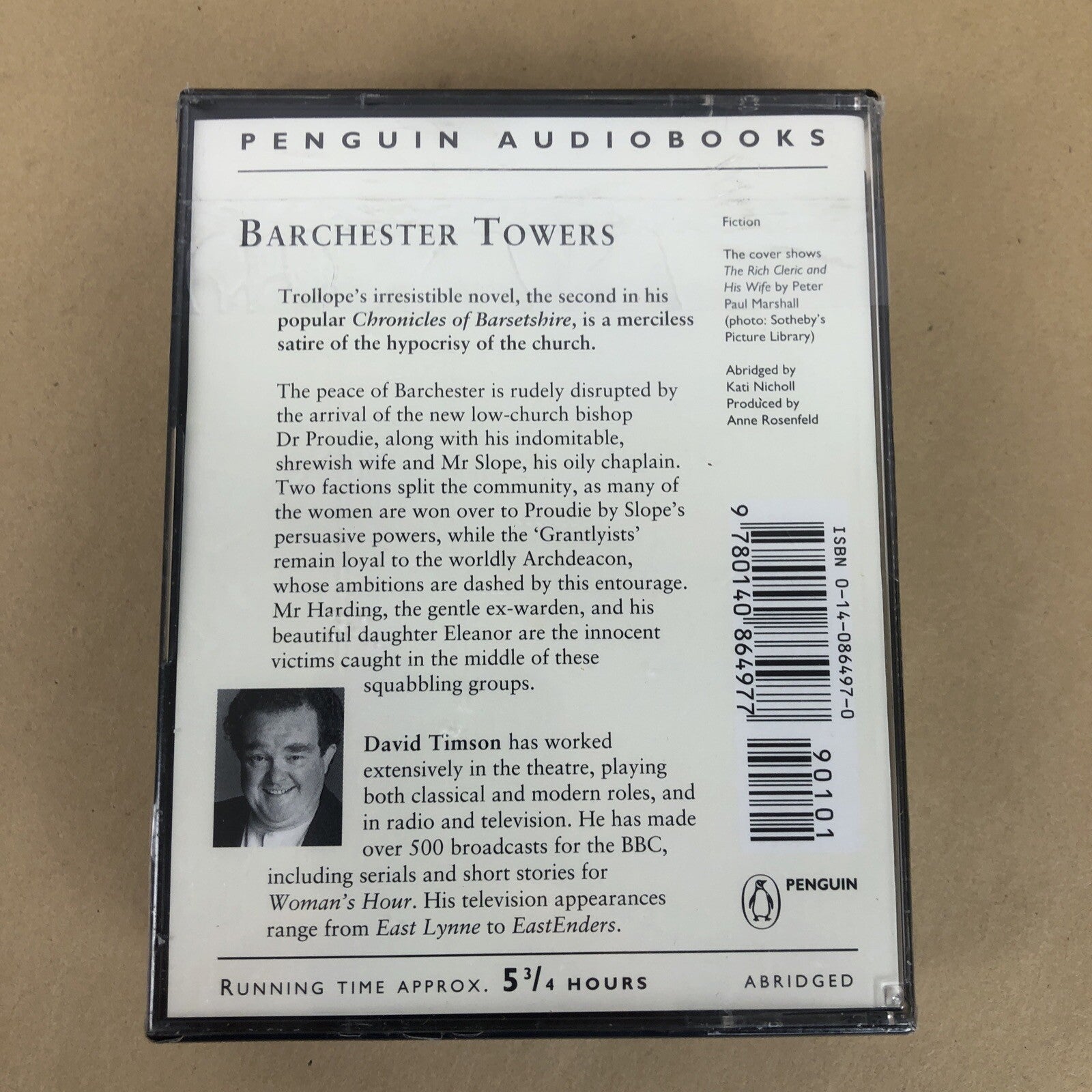 Anthony Trollope BARCHESTER TOWERS  Audiocassettes Box Set Penguin SEALED