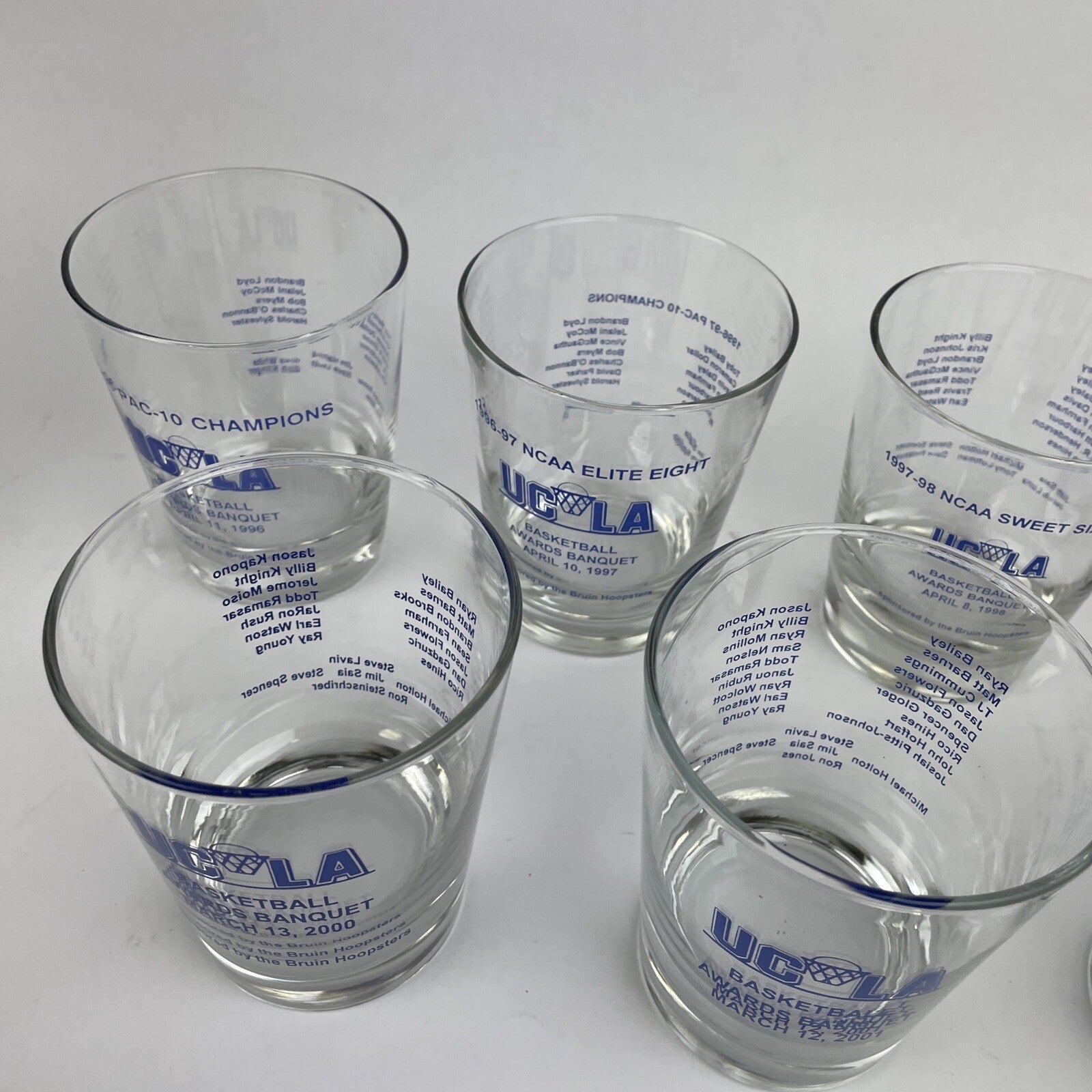 7 x UCLA Bruins Basketball Awards Banquet Highball Glass 96 97 98 99 00 01 02