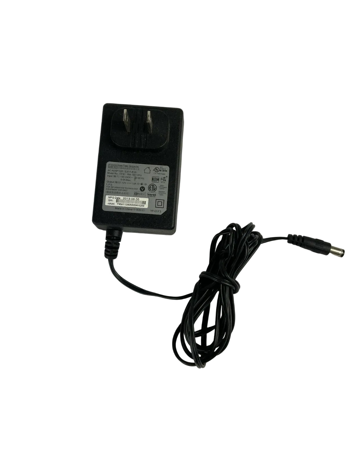 Genuine APD WA-18X12FU AC Adapter Output 12 V 1.5 A Power Supply Adapter A29