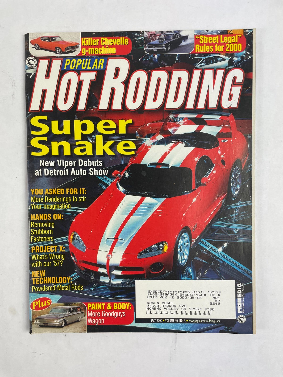 July 2002 Hot Rodding Magazine Super Snake New Viper Debuts at Detroit Auto Show