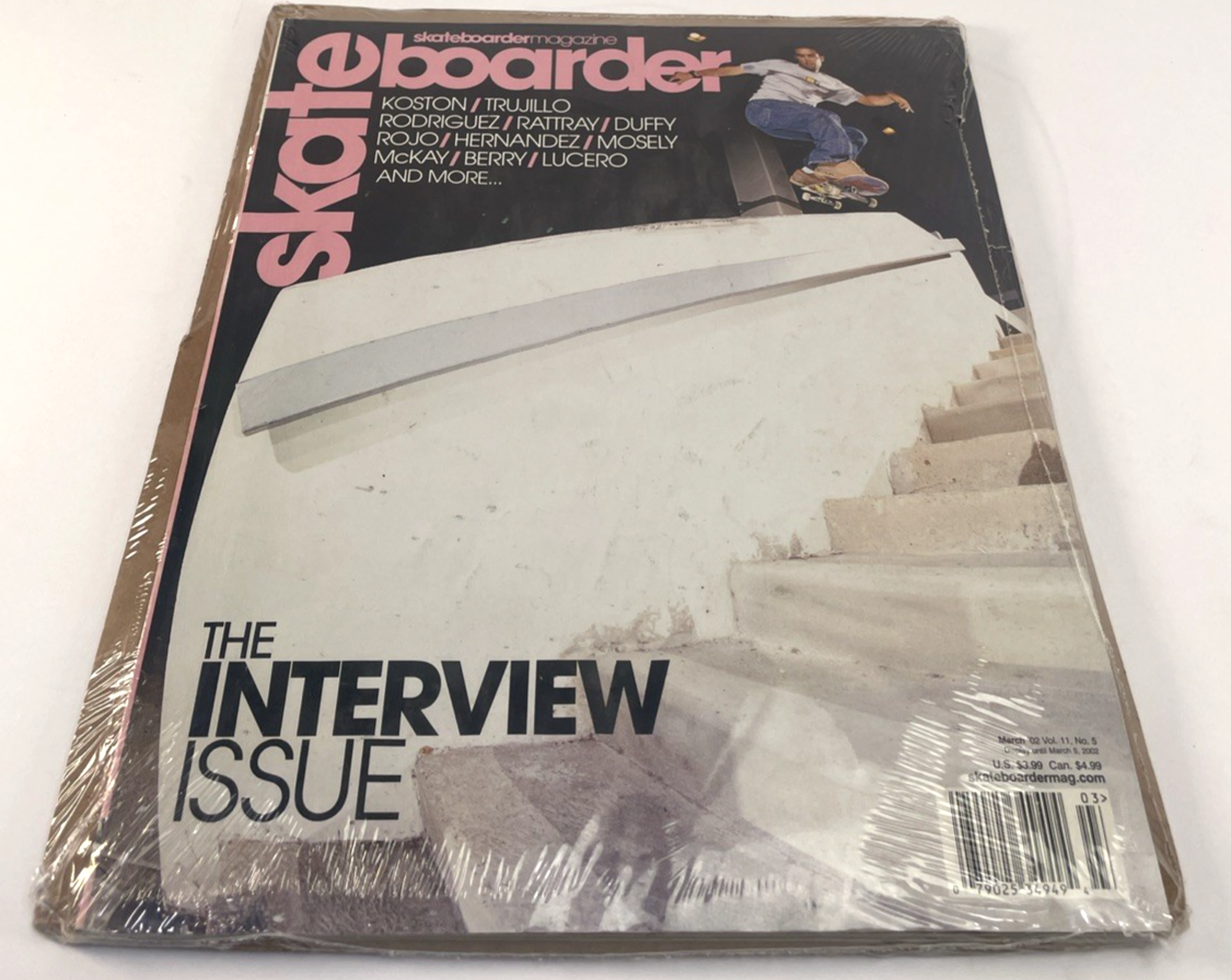 Skateboarder Magazine Volume 11 #5 March 2002 Interview Issue Koston Trujillo
