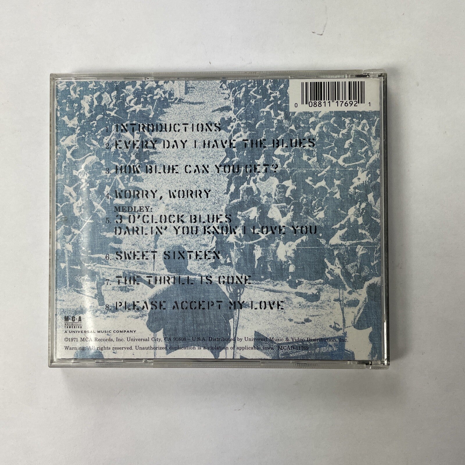 B.B. King - Live In Cook County Jail CD (MCAD-11769).  #20