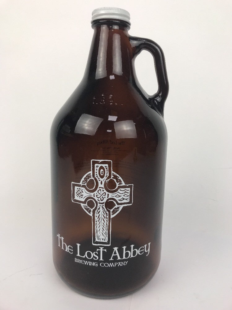 beer growler the lost abbey brewing san marcos 64 oz brown Bottle glass W cap