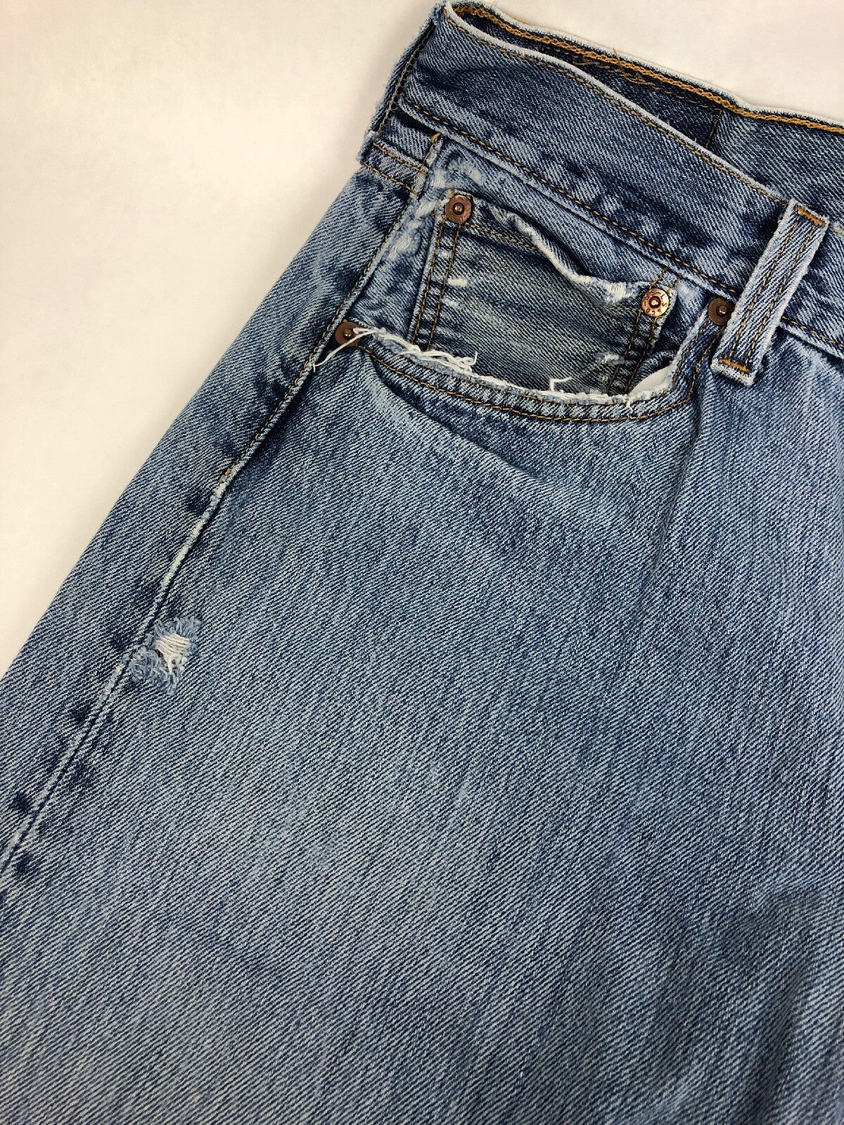 Vintage Levi 501 Jeans Red Tab Blue Straight Button Fly (Patch W31L34) W 31 L 33