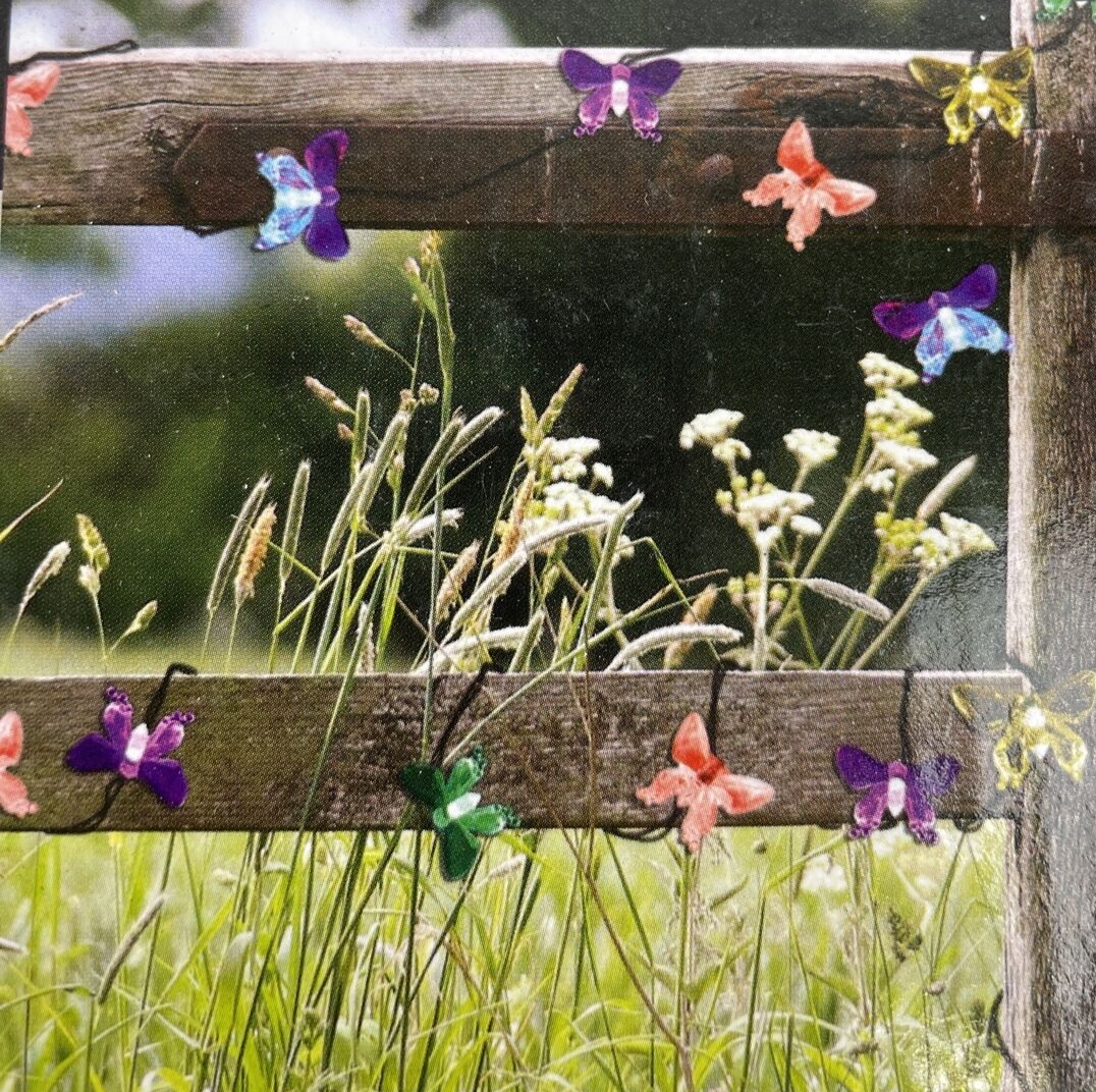 NEW LED Solar Fairy String Lights Butterfly Waterproof Outdoor Garden Multicolor