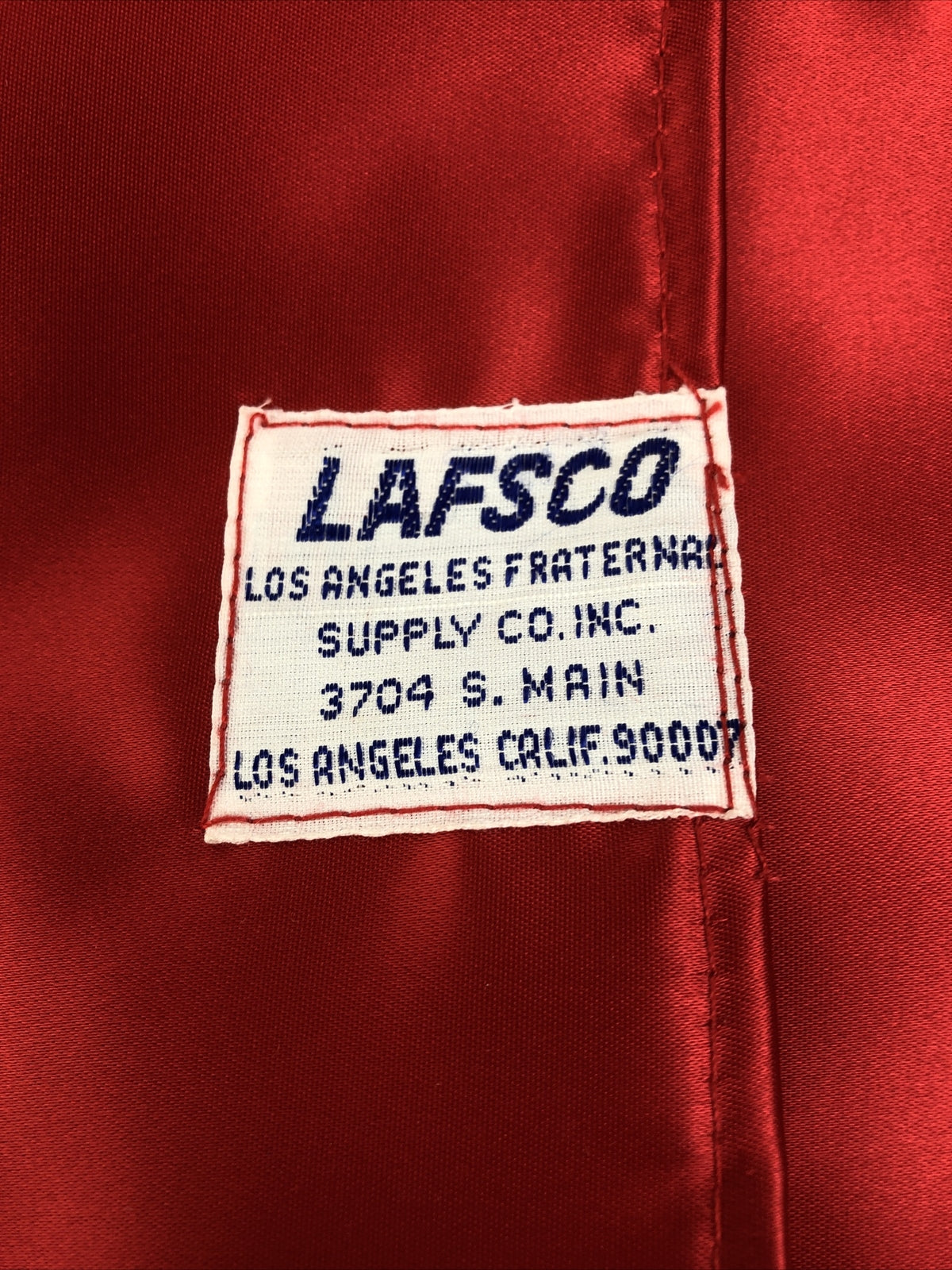 Vintage LAFSCO USA Free Mason Masonic Presentation Apron Banner Ornate RED WHITE