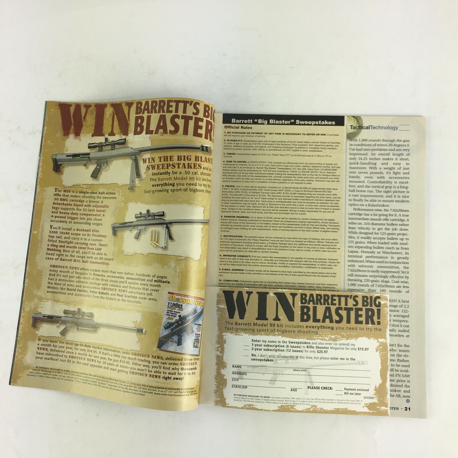 October 2004 Rifle Shooter Magazine The Kings 3 .270.30-06 7 Mag SAKO L46