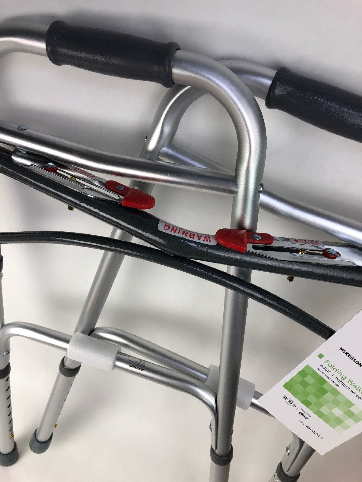 McKesson Drive Medical Two Button Folding Walker For Senior Brand New