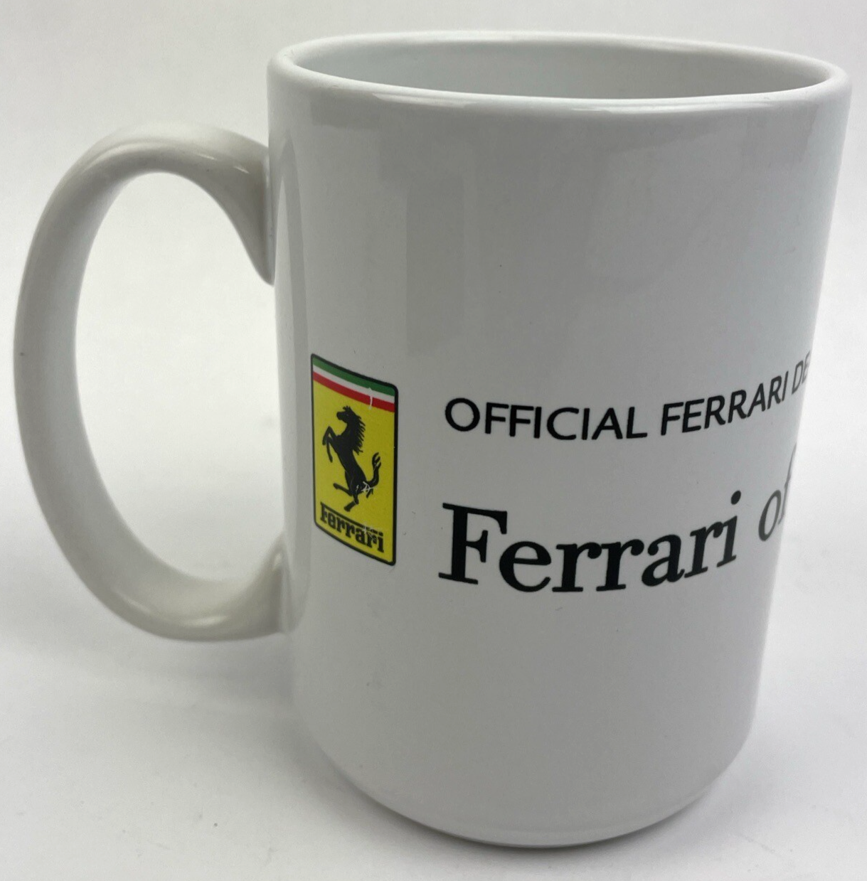 Official Ferrari Dealer Mug Newport Beach California White Ceramic Coffee Cup