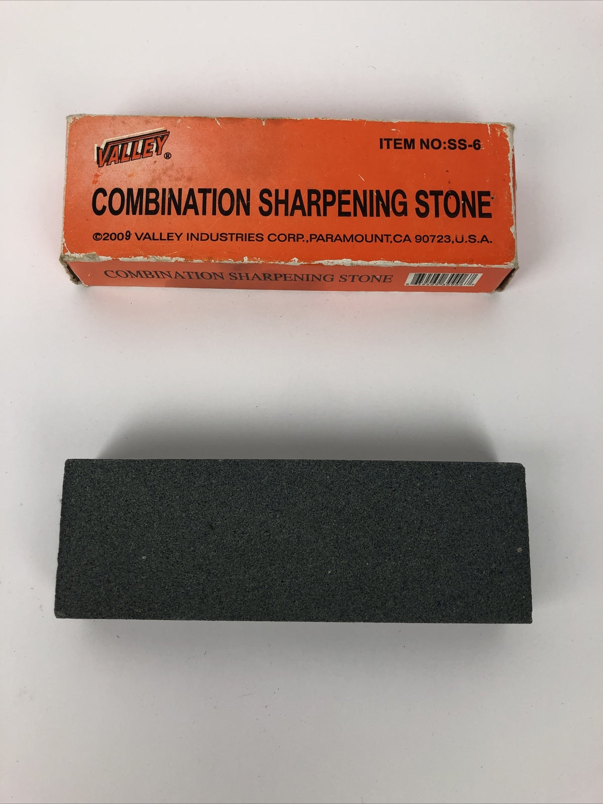 Vintage Valley Alluminum Oxide Sharpening Stone 6"x2"x1"COMBINATION BENCH STONE