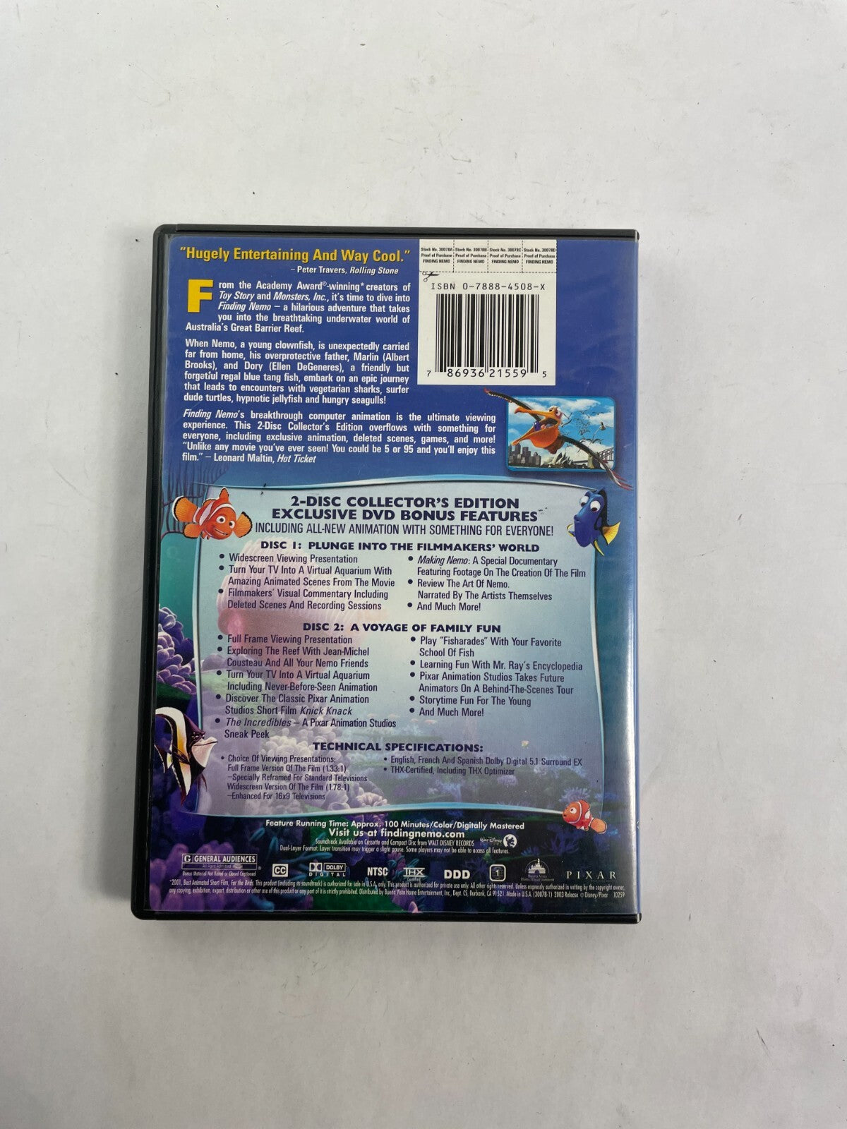 Finding Nemo Walt Disney Pictures 2 Disc Collector's Edition