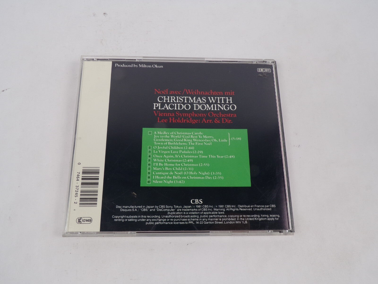 Christmas With Placido Domingo Vienna Symphony Orchestra A Medley Of ChristCD#68