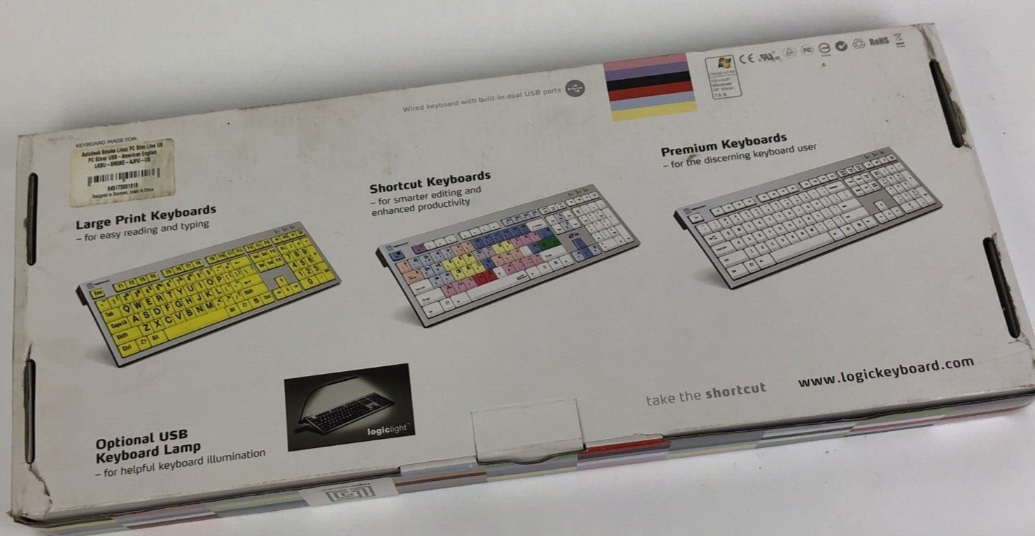 LogicKeyboard Autodesk SMOKE American English Linux / PC Nero Slim Line Keyboard
