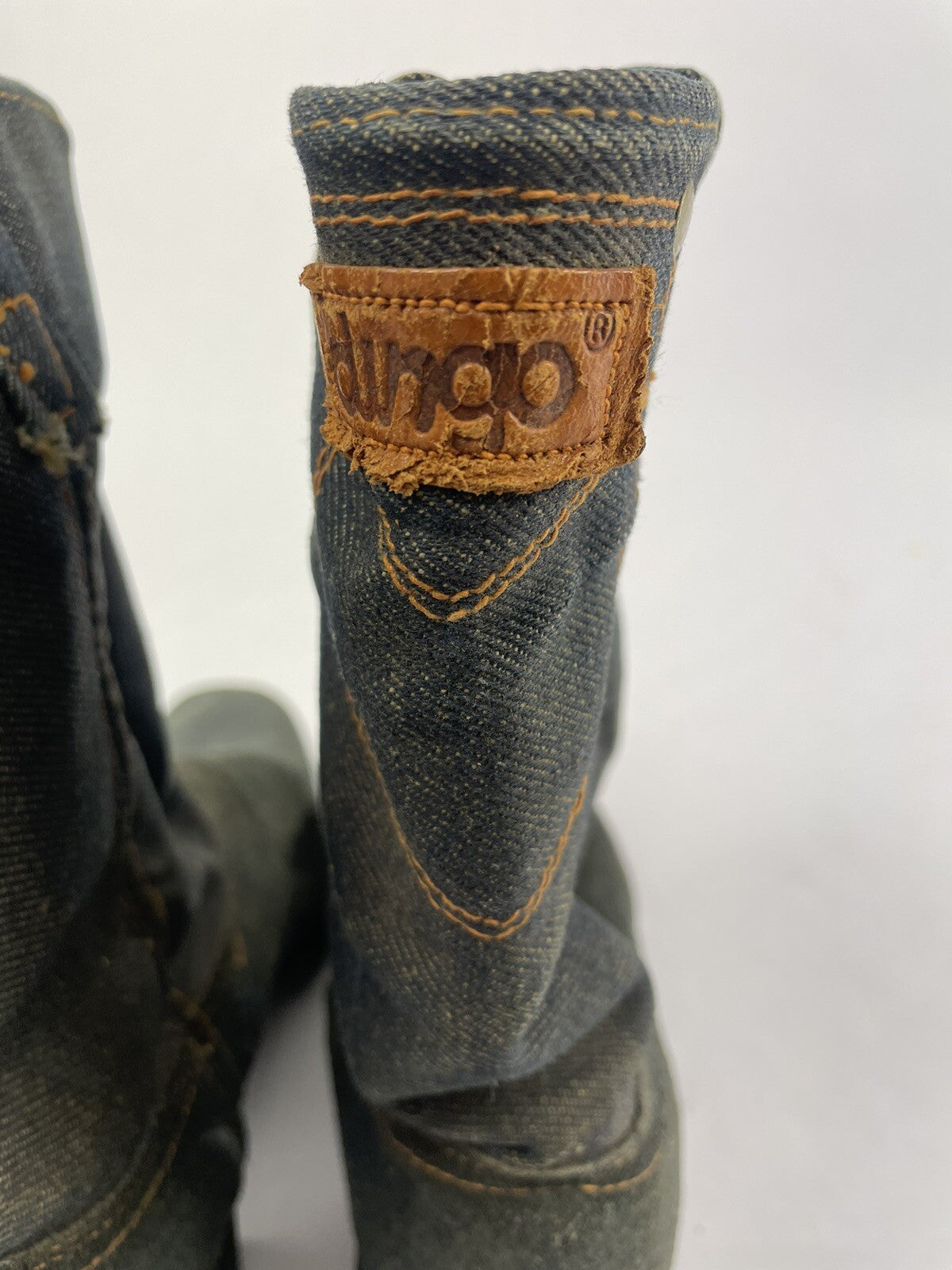 DINGO vintage blue deim and suede western boots  5.5 D USA women