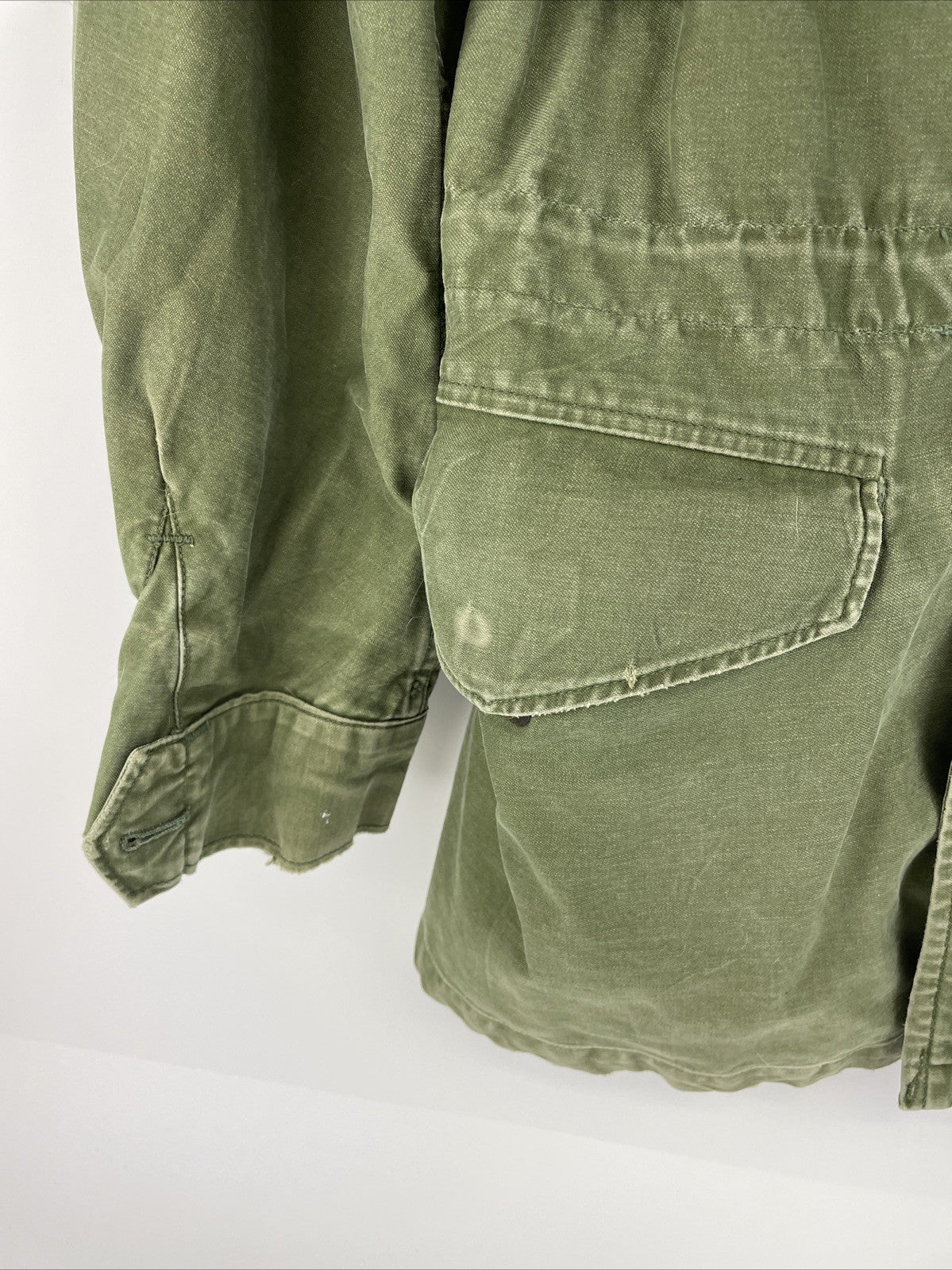 Vintage US Army Coat Mens XS Olive Green Field Jacket WR Sateen OG107 Military