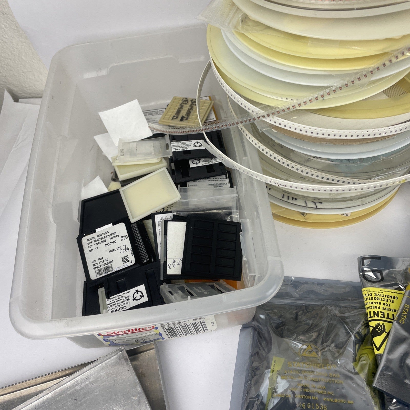 Huge Lot: Digi-Key Coilcraft Inductors Tantalum SMT Caps Xicon Wire Tools Plates