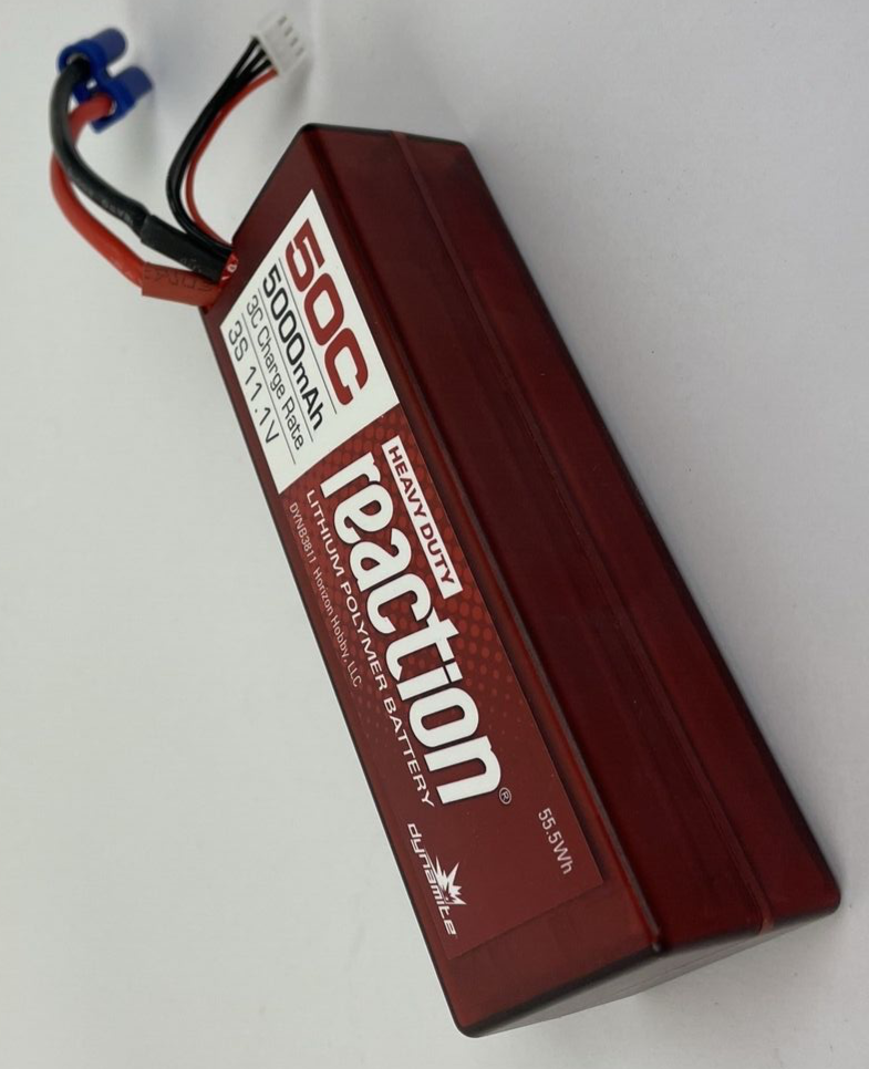 Dynamite Reaction 2.0 11.1V 5000mAh 50C 3S Hardcase LiPo RC Battery w/ EC5 Plug