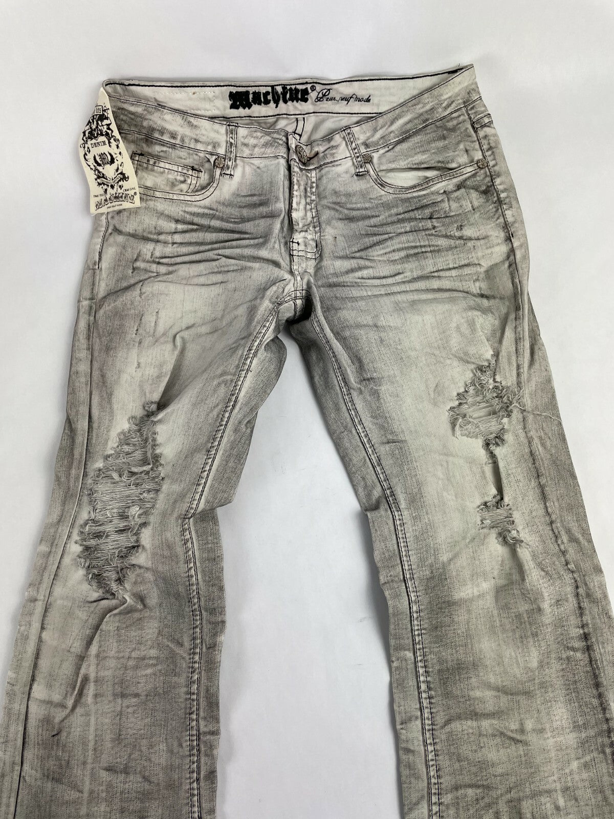 Machine Men's Denver Gray Tone Straight Denim Jeans Size W 32 L 31